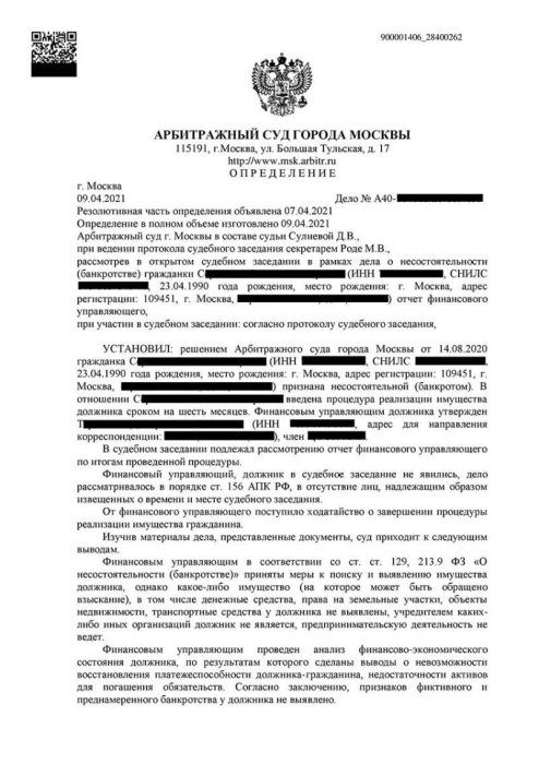 Изображение Списаны долги клиента в результате банкротства Картинка Списаны долги клиента в результате банкротства